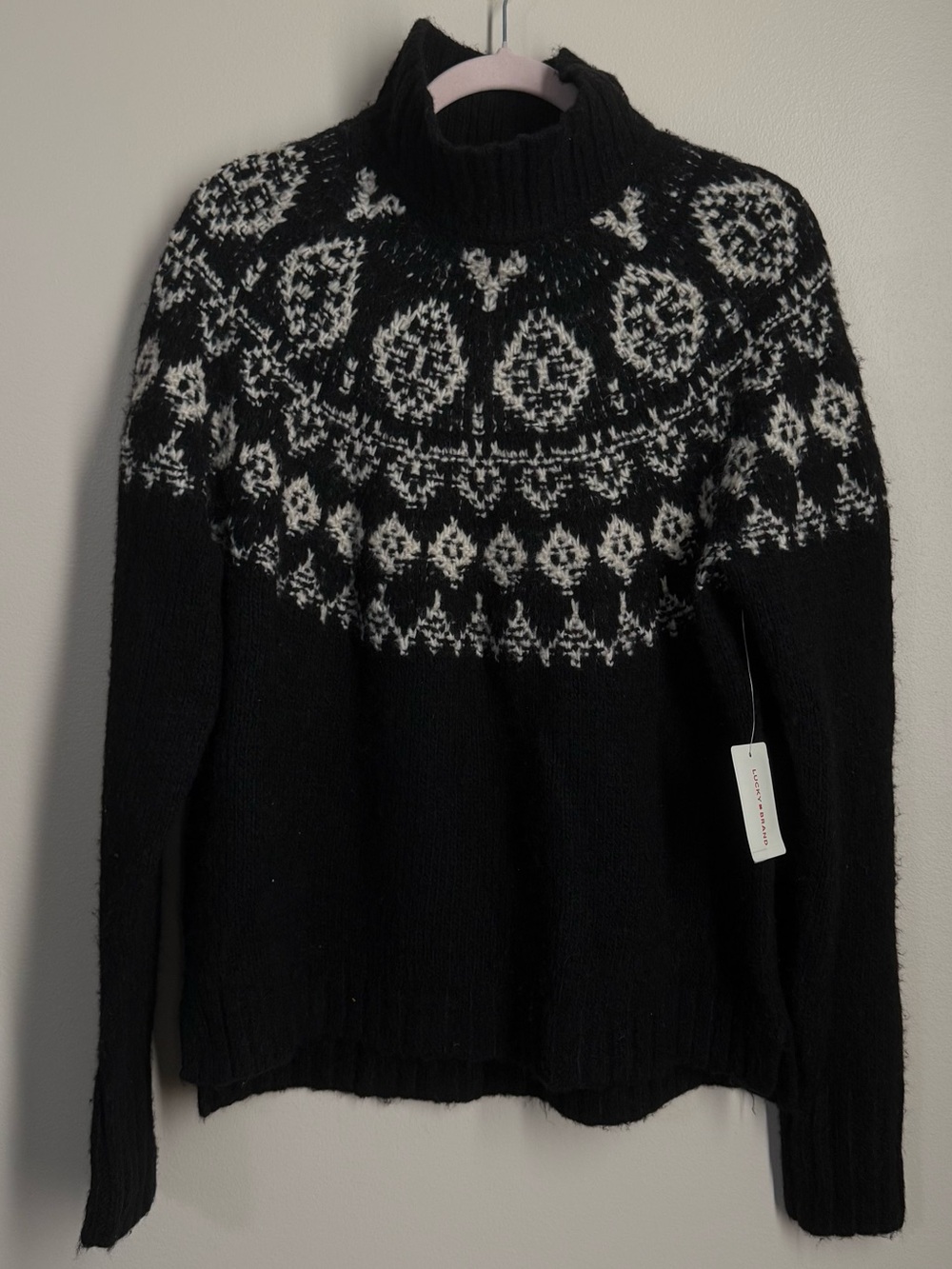 Lucky Brand Fairisle Turtleneck Sweater Size Small NWT Nordic Winter Fall Cozy